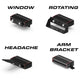 Black rectangular Feniex Q Series 100 Stick Light with mounting options and Q-Link device