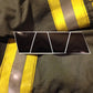 Black rectangular patch with white diagonal lines for Grey Chevron Reflective Helmet