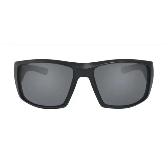 Black rectangular sunglasses with dark lenses and thick frames by Ten-8, made for style