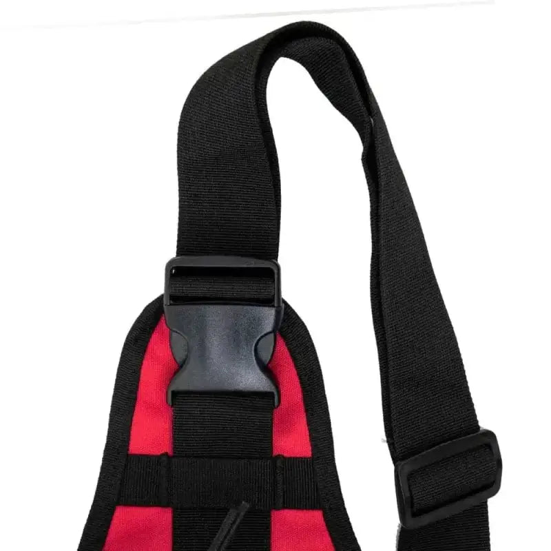 Black and red adjustable shoulder strap with buckle for Bleeding Control Sling Backpack