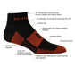 Black and red MudGear Quarter Crew Socks with technical features for trail performance