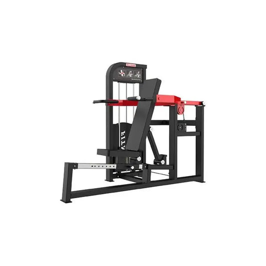 Black and red SFE Adjustable Chest Press Machine with main tube and rectangle tube design