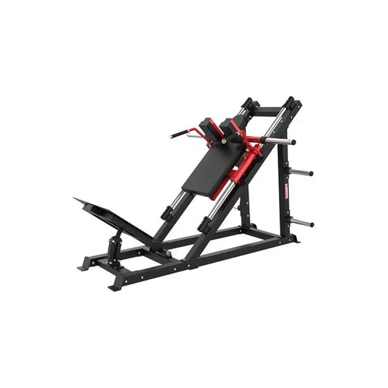 Black and red SFE Commercial Hack Squat Machine for effective squat workouts