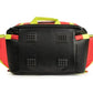 Black, red, and neon yellow fanny pack with rubber padding for Scherber Ultimate Trauma O2 Backpack