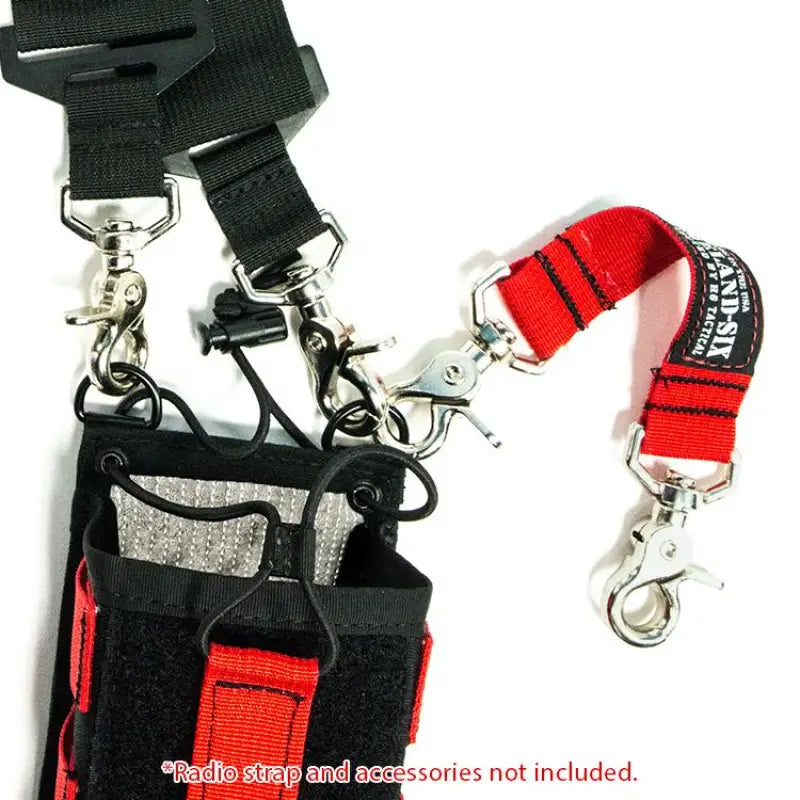 Black and red tool belt featuring clips for the H6 Inferno Radio Holster with FR liner