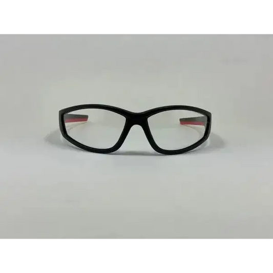 BLACK & RED ULTRAFLEX (CLEAR) SAFETY GLASSES WITH HARD CASE - Chief Miller Apparel