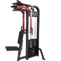 Black and red SFE Selectorized Pec Fly/Rear Delt Machine with 250lb weight stacks