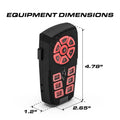Black remote control with red buttons for Feniex Typhoon Handheld Siren upgrade
