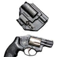 Black revolver handgun with professional grade IWB holster for J-Frame Revolver