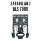 Black Safariland QLS fork for Glock 19 with Streamlight TLR-7 OWB Holster