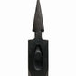 Black sculptural vessel with pointed spire top for the USA patented MAULER composite handle