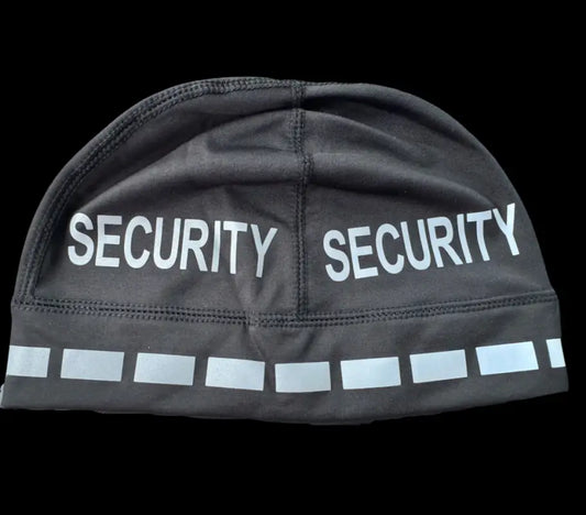 Black security beanie for police and first responders in tactical and firefighter gear