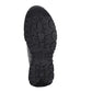 Black shoe sole with deep treads for hot weather firefighting and first responder shoes