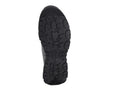 Black shoe sole with deep treads for hot weather firefighting and first responder shoes