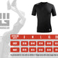 Black short sleeve performance shirt for men with a fitted athletic design