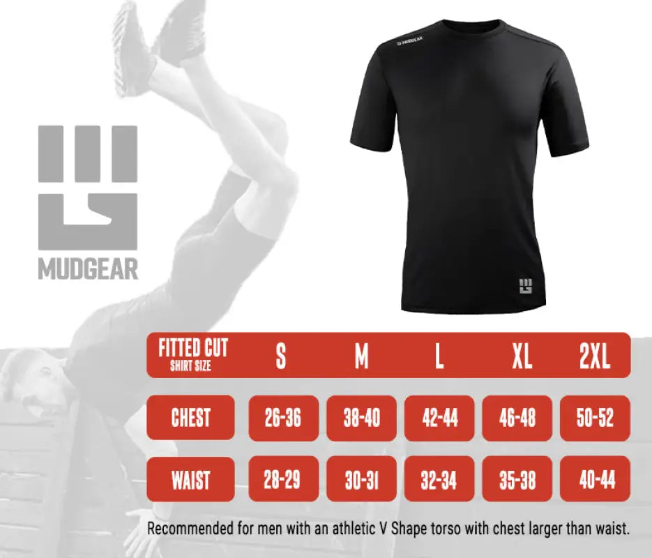 Black short sleeve performance shirt for men with a fitted athletic design