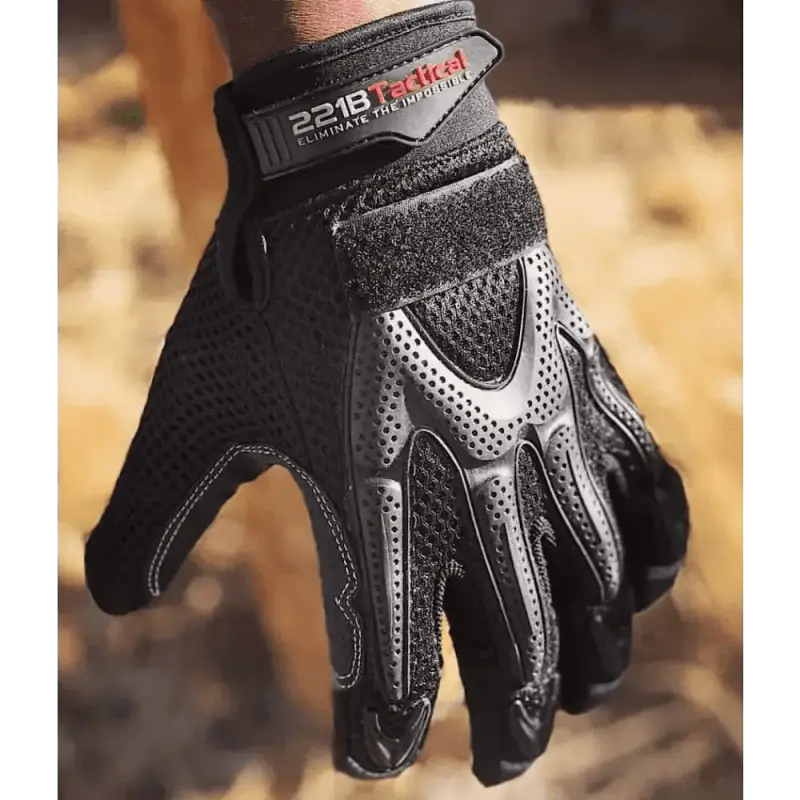 Black and silver Titan K-9 Gloves with mesh panels enhance grip and comfort