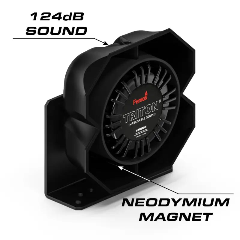 Black siren with mounting bracket for Feniex Triton 100W speaker system