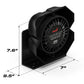 Black siren with dimensions for Feniex Triton 100W speaker, a durable Triton 100W speaker
