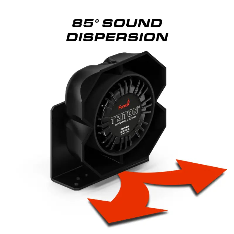 Black siren with sound dispersion arrows for Feniex Triton 100W speaker system