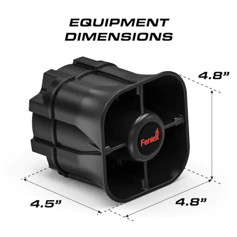 Black Feniex Titan 30W Siren speaker with compact size and great fit for emergency vehicles