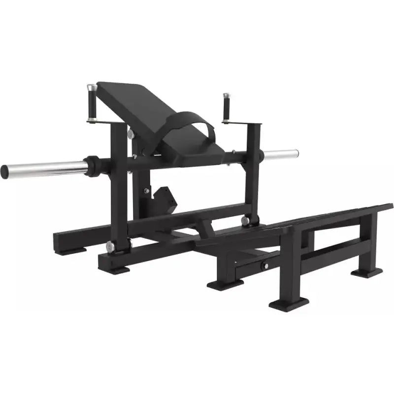 Black sissy squat machine for hip thrusts and glutes on SFE Commercial Plate Loaded Glute Machine