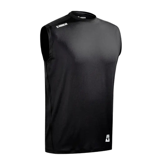 Black sleeveless athletic shirt for tough mud run, Men’s Fitted Performance Shirt VX