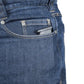 Black smartphone in blue denim pocket of Asset Tactical Jeans for convenient access