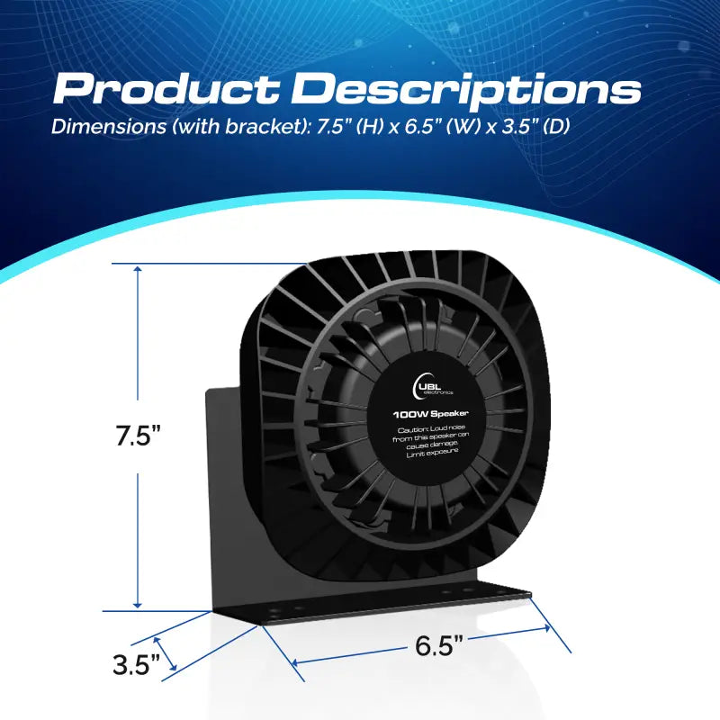 Black UBL 100W large speaker with mounting bracket for high-quality sound delivery