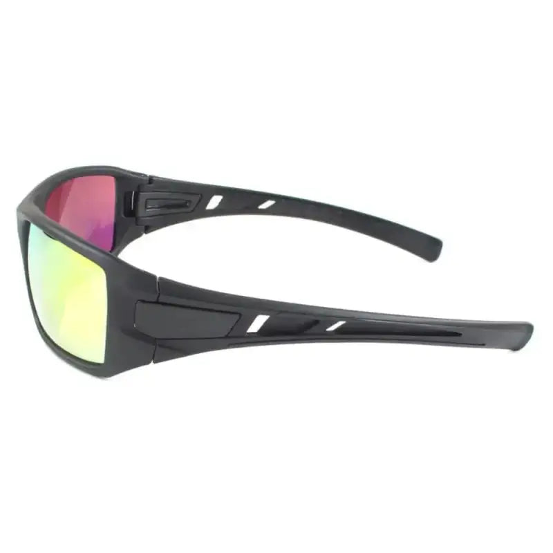 Black METEL M30 Safety Sunglasses with colorful mirrored lenses and blue mirror lens option