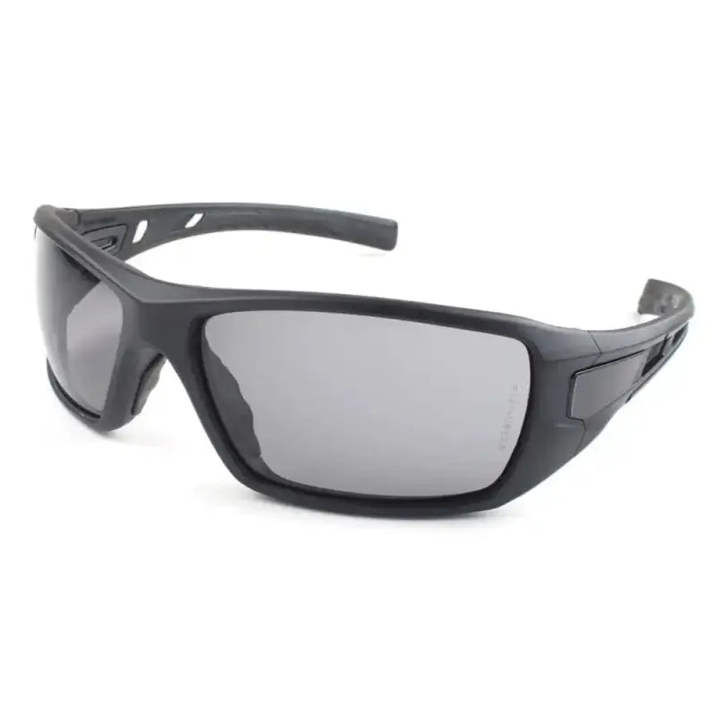 Black METEL M30 Safety sunglasses with gray lenses and wraparound frames for ultimate protection