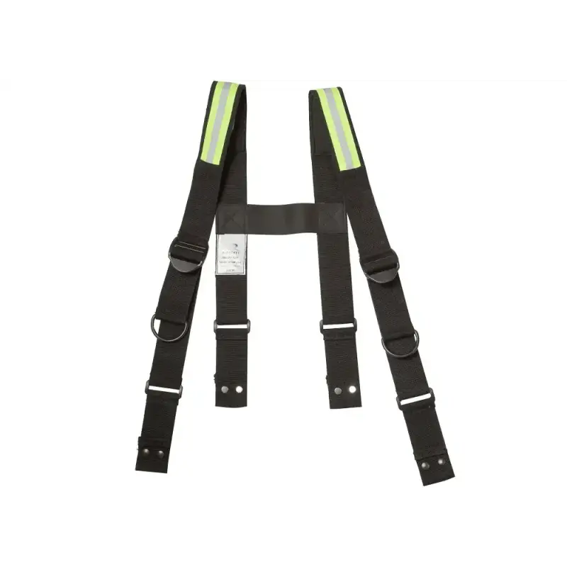 Black suspenders with reflective strips for Prime Fire Gear Pants top-level safety assurance