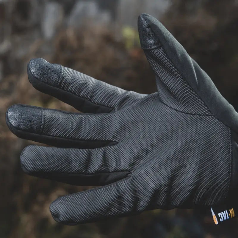 Black synthetic M-Tac Gloves Soft Shell Thinsulate with textured fingertips