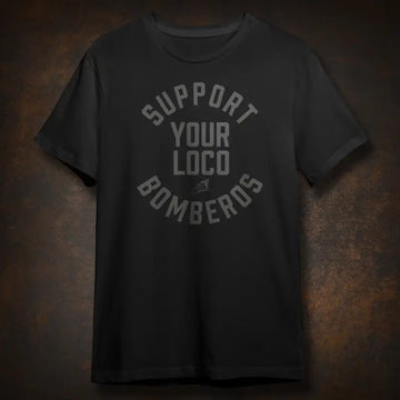 Black t-shirt featuring the Bombero Loco design, perfect for casual wear