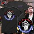 Black Bull Tee featuring Bull McCaffrey 91 graphic, perfect for first responders and firefighters