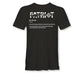 Black Patriot t-shirt in 2XL with white definition printed on asphalt fabric