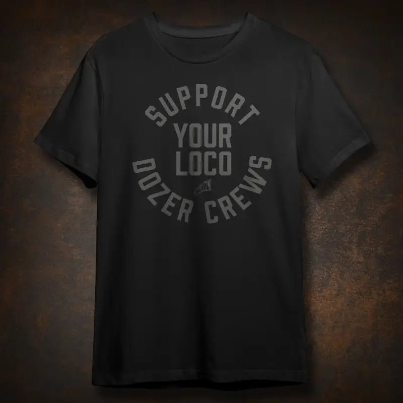 Black Dozer Crews Loco Tee featuring unique printed design for stylish casual wear
