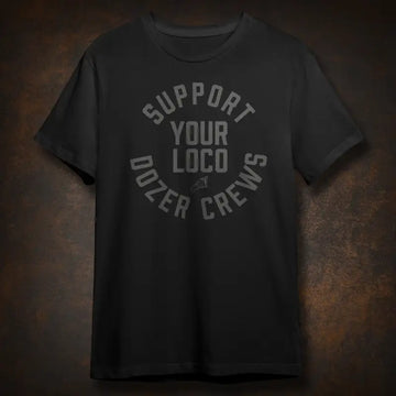 Black Dozer Crews Loco Tee featuring unique printed design for stylish casual wear