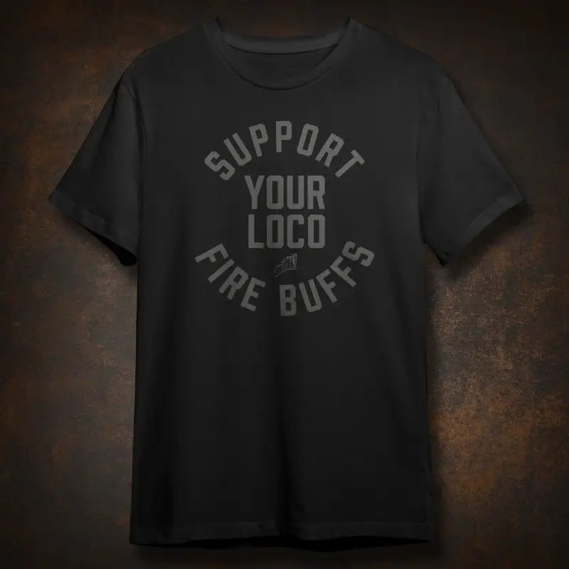 Black Fire Buffs Loco Tee featuring bold printed text for stylish casual wear