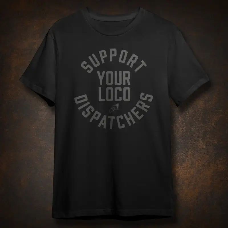 Black Dispatchers Loco Tee featuring bold printed text for stylish casual wear