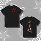 Black Combat Challenge Firema’am level tee with red and brown graphic designs