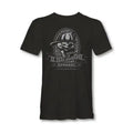 Black t-shirt with vintage mushroom logo design for Screaming Skull, ideal for first responders