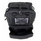 Black tactical backpack with American flag patch, perfect for a Bleeding Control Sling