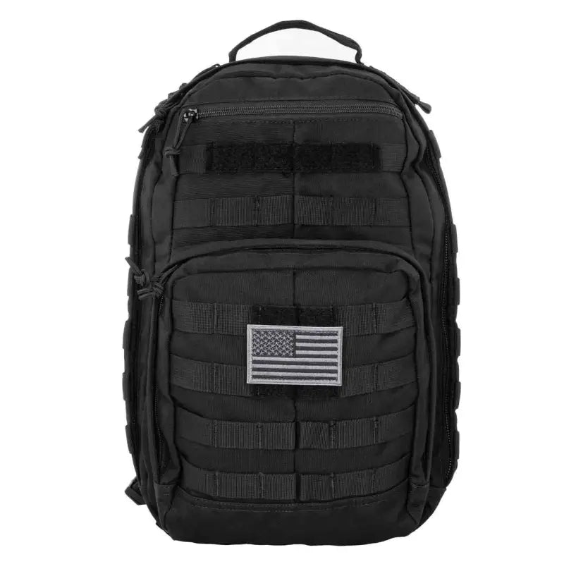 Black Tactical Trauma Backpack with USA Flag Patch for Outdoor and Emergency Use