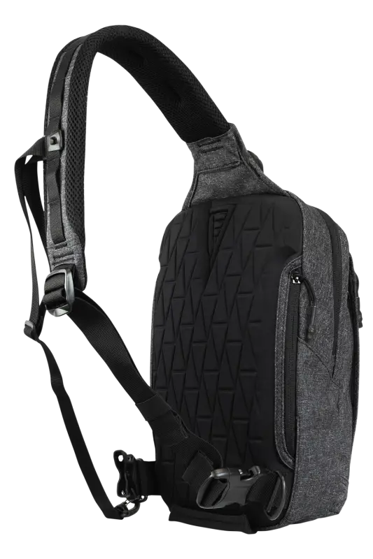 Black tactical sling backpack featuring diagonal strap design for BLINDSIDE - Concealed Carry Sling