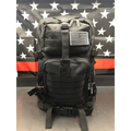 Black IDLH Tactical Backpack with MOLLE webbing and American flag patch
