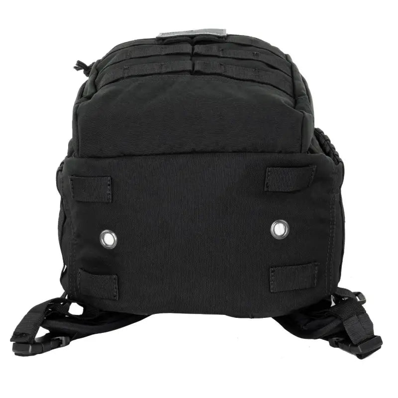 Black Tactical Trauma Backpack with USA Flag Patch and multiple compartments and straps