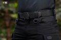 Black M-Tac Double Duty Tactical Belt with D-ring attachments for versatility and strength