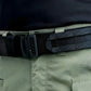 Black tactical belt with nylon webbing on khaki pants from Multicam Black Complete Kit