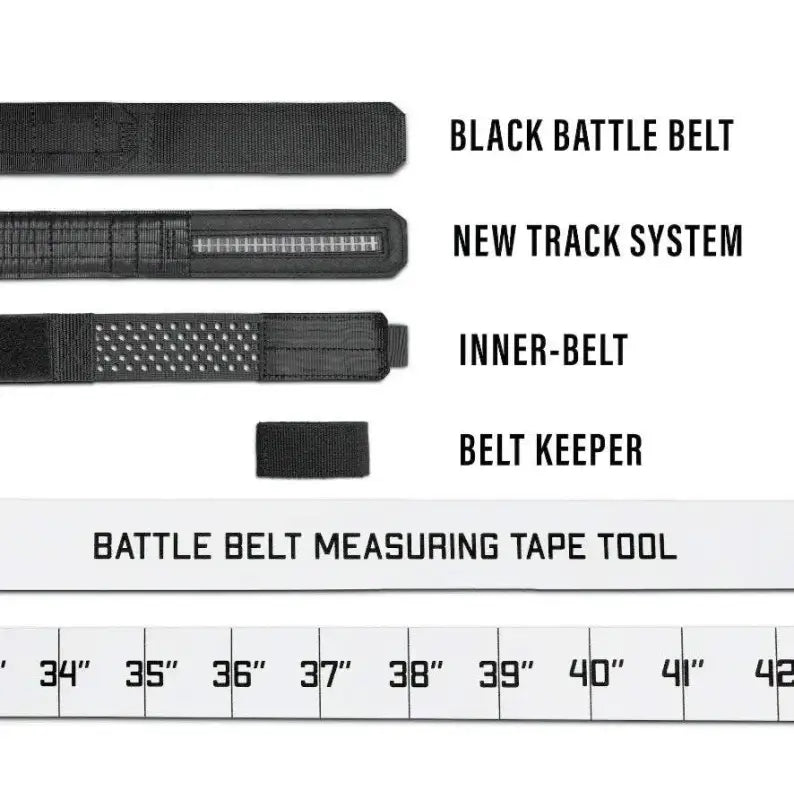 Black Tactical Belt System with Measuring Guide for B1 Multicam Black Complete Kit